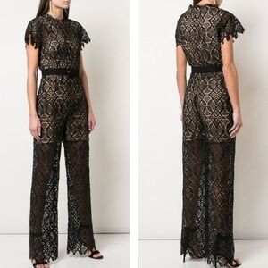 Jonathan Simkhai Black Lace Emma Guipure Jumpsuit‎